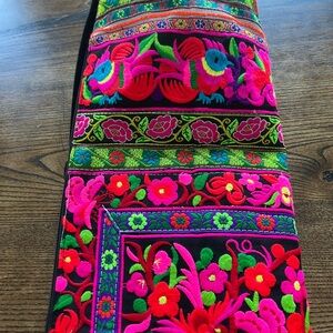 Colorful Embroidered Floral Yoga Mat Bag